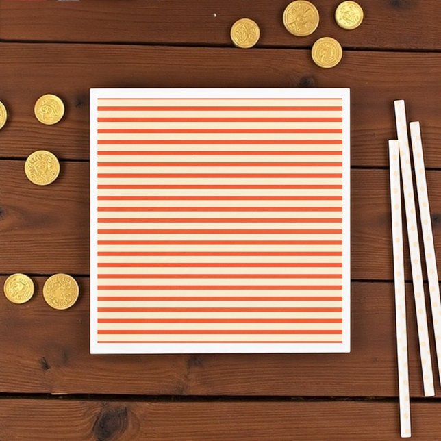 Red and cream stripes  napkins (Red and cream striped napkin)