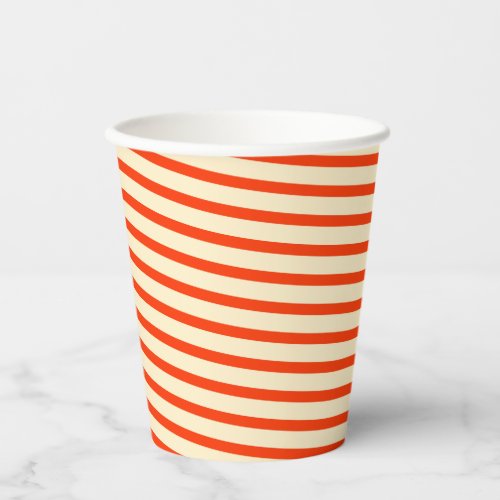 Red and cream stripes paper cups