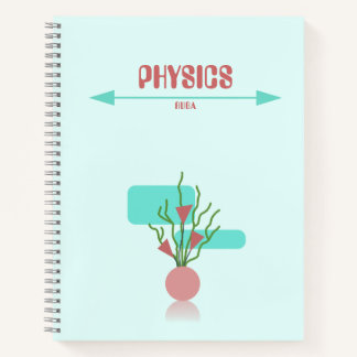 Red and cyan geometric floral Notebook