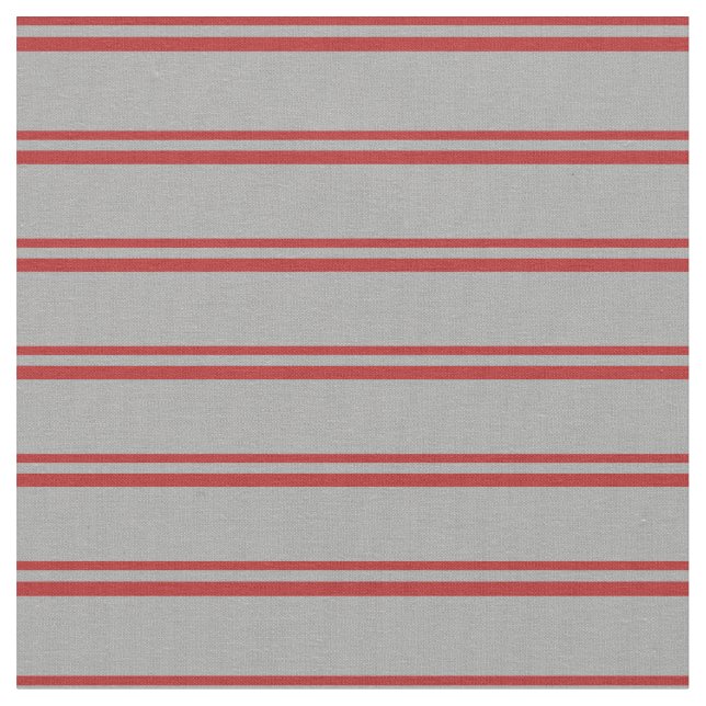 Red and Dark Gray Stripes Fabric (Close Up)