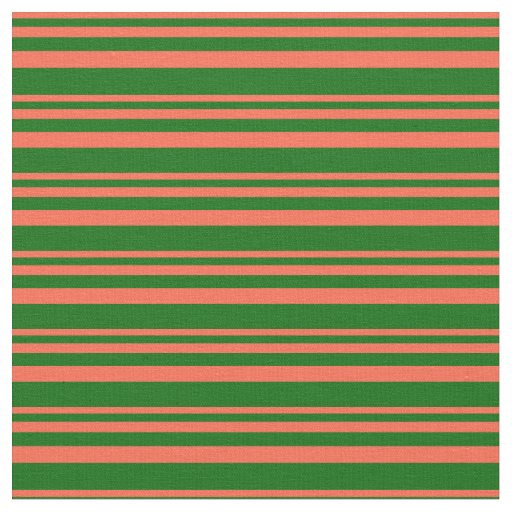 Red and Dark Green Colored Stripes Fabric