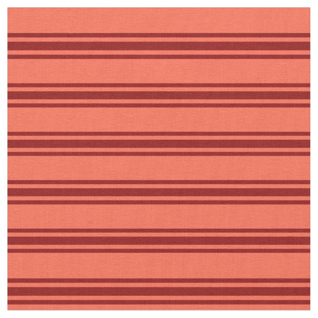 Red and Dark Red Lined/Striped Pattern Fabric (Close Up)