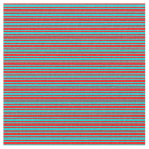 Red and Dark Turquoise Striped/Lined Pattern Fabric