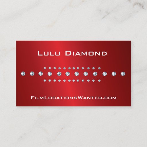 Customizable Red and Diamond Metallic Business Card