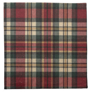 Red And Forest Green Flannel Plaid Cloth Napkin
