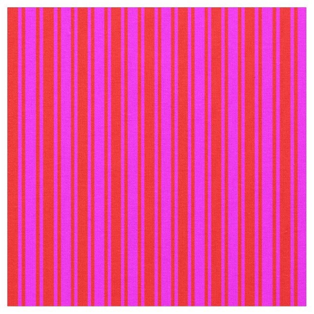 Red and Fuchsia Pattern of Stripes Fabric (Close Up)
