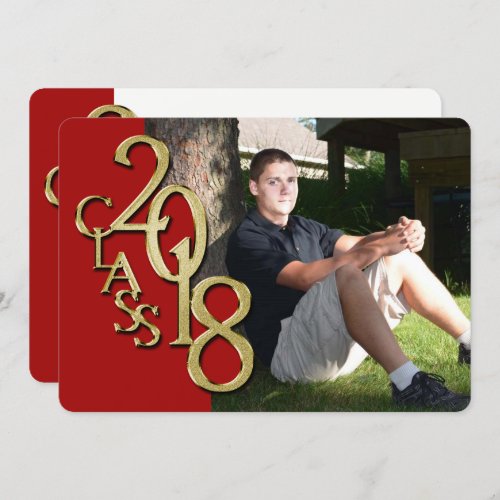 Red and Gold 2018 Graduation Invitation