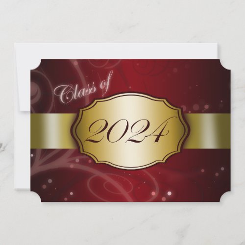 Red and Gold 2024 Graduation Invitation