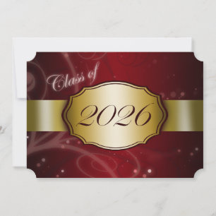 Red and Gold 2026 Graduation Invitation