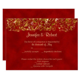 Red and Gold 40th Anniversary Response Card