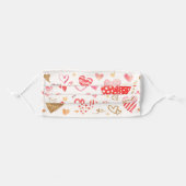 Red and Gold Abstract Hearts Pattern Adult Cloth Face Mask (Front, Folded)