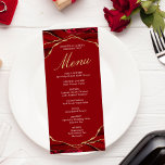 Red and Gold Agate Menu Card<br><div class="desc">This Red and Gold Agate Menu Card is designed with a glamorous event in mind . This red and gold card sets the tone for a romantic celebration.</div>