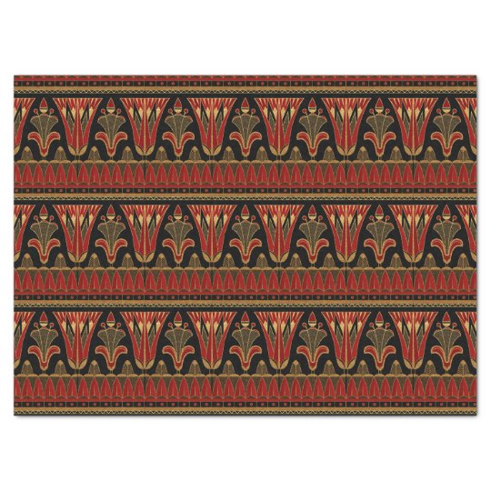 Red and Gold Art Deco Decoupage Tissue Paper