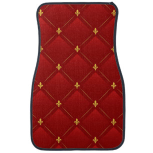 Red and Gold Art Nouveau Car Floor Mat