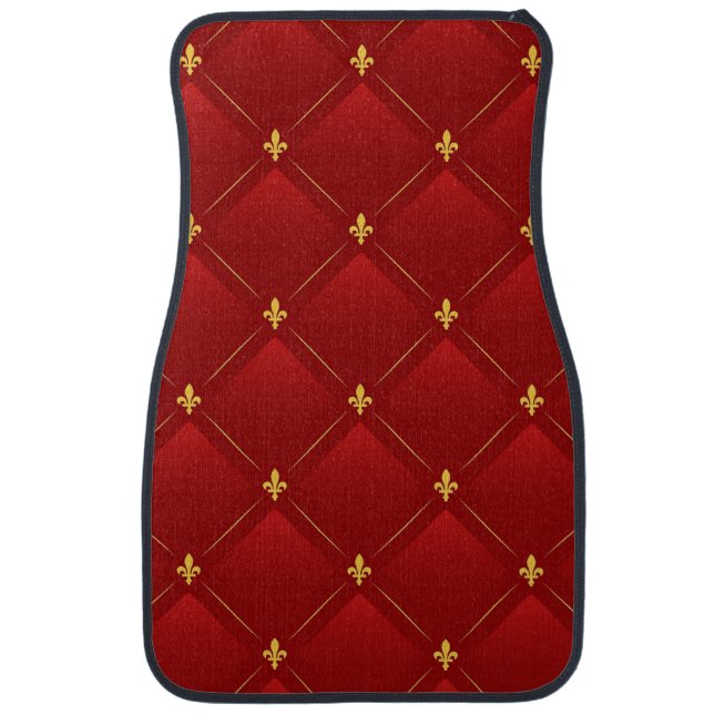 Red and Gold Art Nouveau Car Floor Mat (Front)