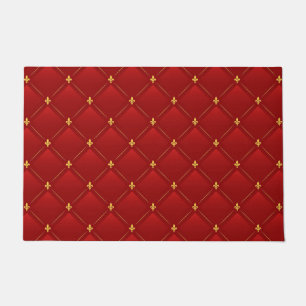 Red and Gold Art Nouveau Doormat