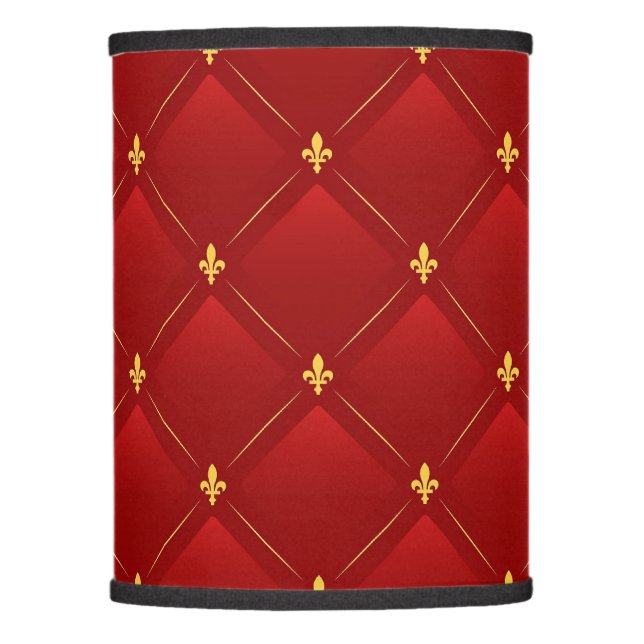 Red and Gold art nouveau Lamp Shade (Front)