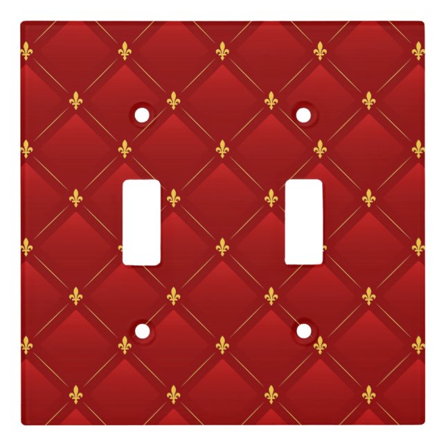 Red and Gold art nouveau Light Switch Cover (Front)