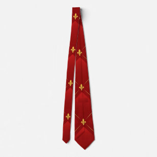 Red and Gold Art Nouveau Neck Tie