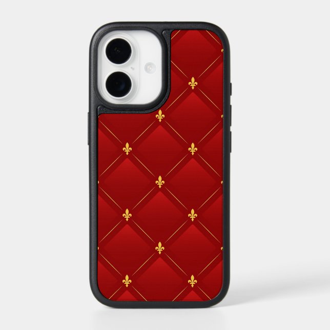 Red and Gold Art Nouveau Otterbox iPhone Case (Back)