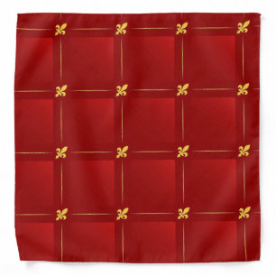 Red and Gold art nouveau pattern Bandana