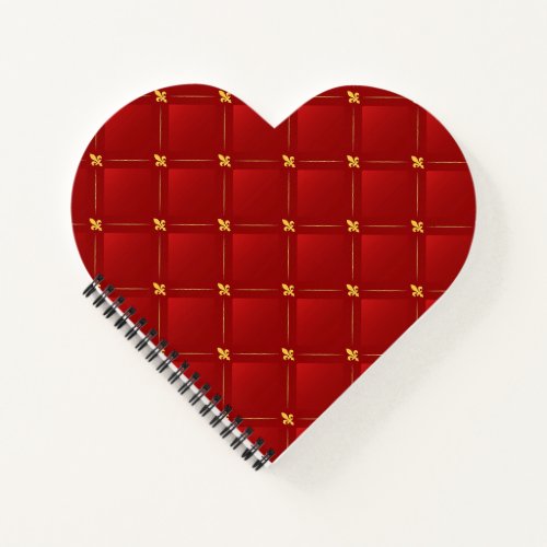 Red and Gold Art Nouveau Pattern Notebook