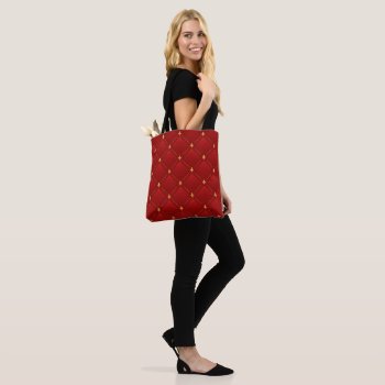 Red And Gold Art Nouveau Pattern Tote Bag by Virginia5050 at Zazzle