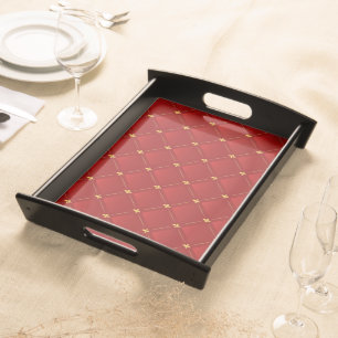 Red and Gold art nouveau Serving Tray