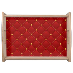 Red and Gold Art Nouveau Serving Tray