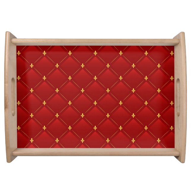 Red and Gold Art Nouveau Serving Tray (Front)