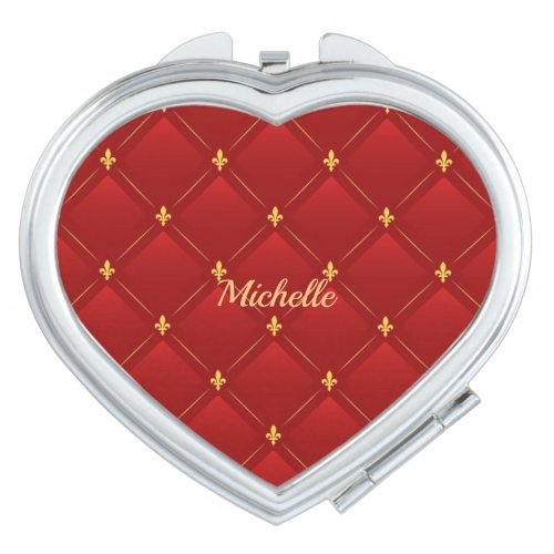 Red and Gold Art Nouveau template Compact Mirror