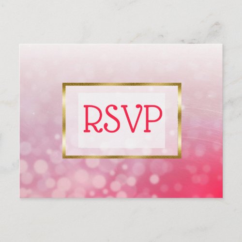 Red and Gold Bubbles Wedding RSVP Postcards