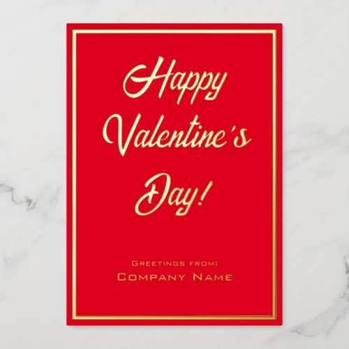 Red and Gold Business Valentine Foil Card