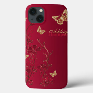 Red and Gold Butterfly Floral iPad Air Case