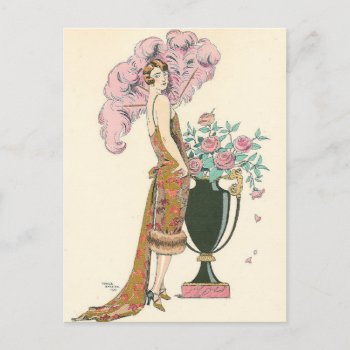 Red And Gold By George Barbier Postcard by FalconsEye at Zazzle