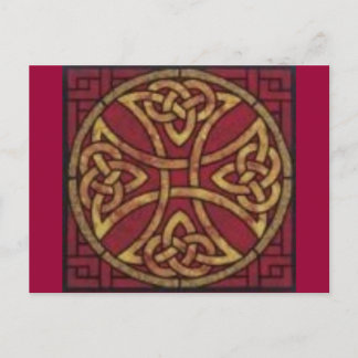 Red and Gold Celtic Knot Postcard