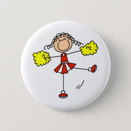 Red and Gold Cheerleader Button