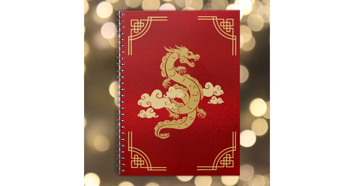 Red and Gold Chinese Dragon Notebook | Zazzle