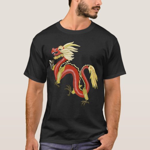 Red and Gold Chinese Dragon  T_Shirt