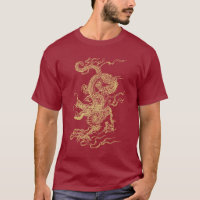 Red and Gold Chinese Dragon Unisex T-Shirt