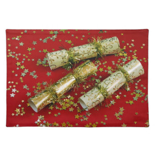 Red and gold christmas decoration placemat