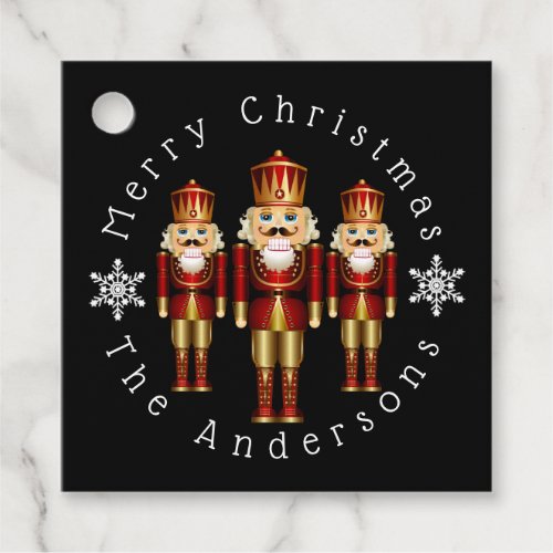 Red and Gold Christmas Nutcrackers Personalize Fav Favor Tags