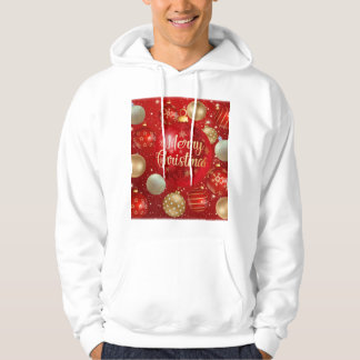 Red and Gold Christmas Ornament Design Hoodie