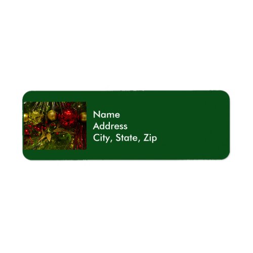Red and Gold Christmas Ornaments Xmas Tree Label