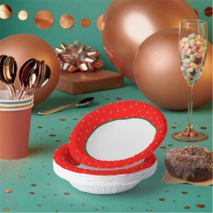 Red and Gold Christmas Paper Bowls