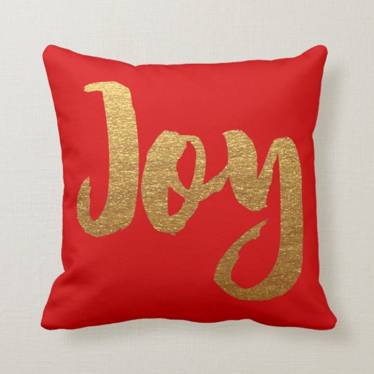 Red and Gold Christmas Pillow Joy