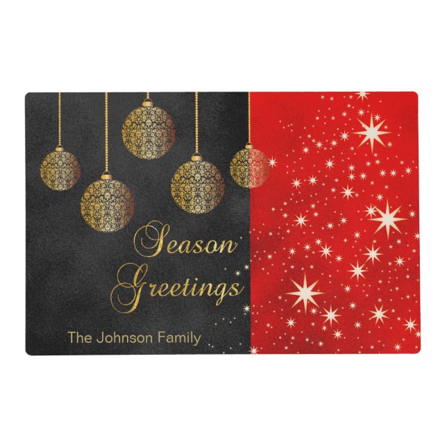 Red and Gold Christmas Placemat (Front)