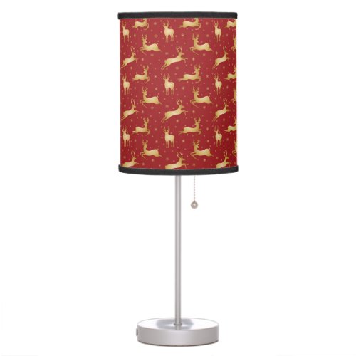 Red and gold Christmas reindeer Table Lamp