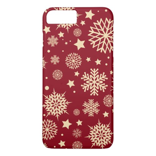 Red and Gold Christmas Snowflakes  Phone Case