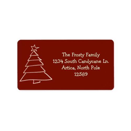 Red And Gold Christmas Tree Address Labels